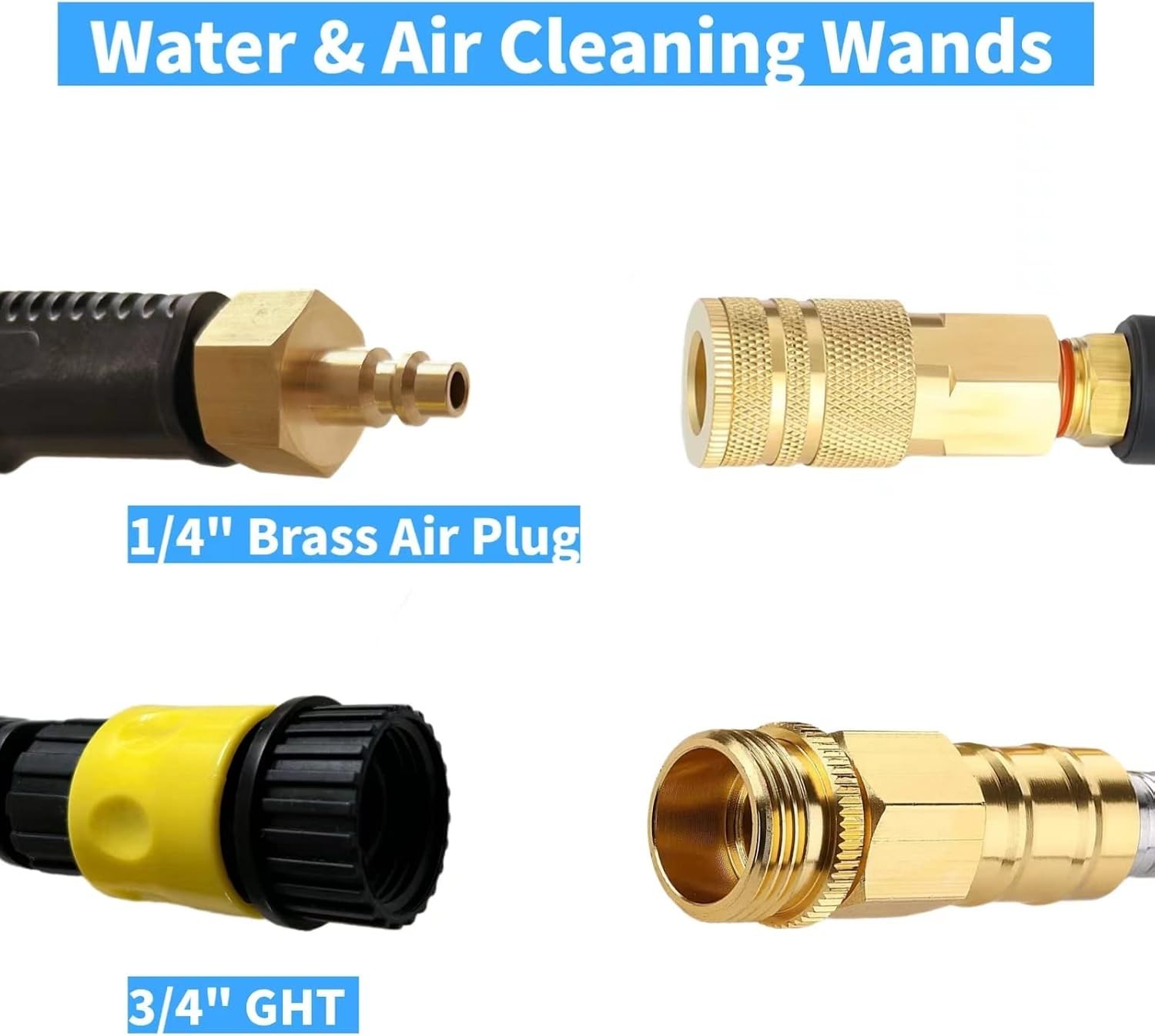 Adjustable Nozzle Heavy-Duty Air & Water Cleaning Wands for Radiators – 2 Pieces