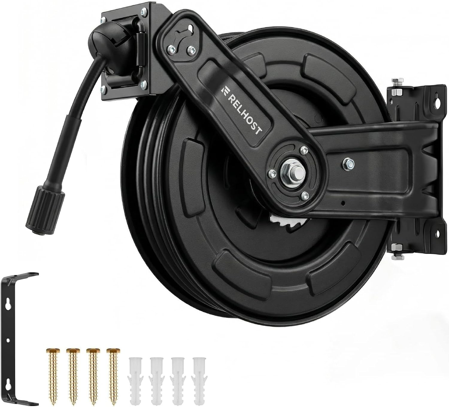 Pressure Washer Hose Reel, 65 Ft X 1/4 Inch Retractable Power Washer Hose Reel,