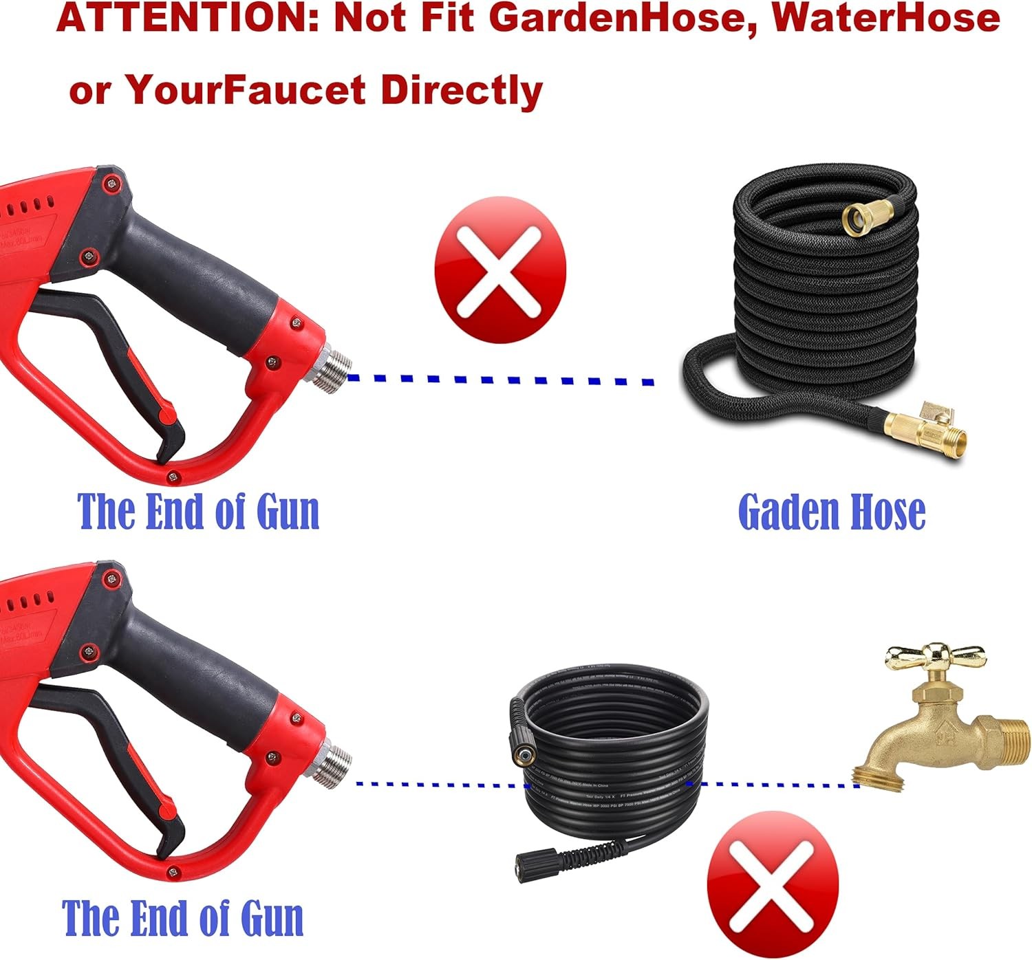 Pressure Washer Gun with Replacement Wand, 17 Inch Power Washer Extension Wand