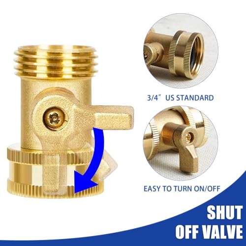 2 Set Heavy Duty Brass Hose Nozzle Pressure Jet with Shutoff Valve 3/4 GHT Car