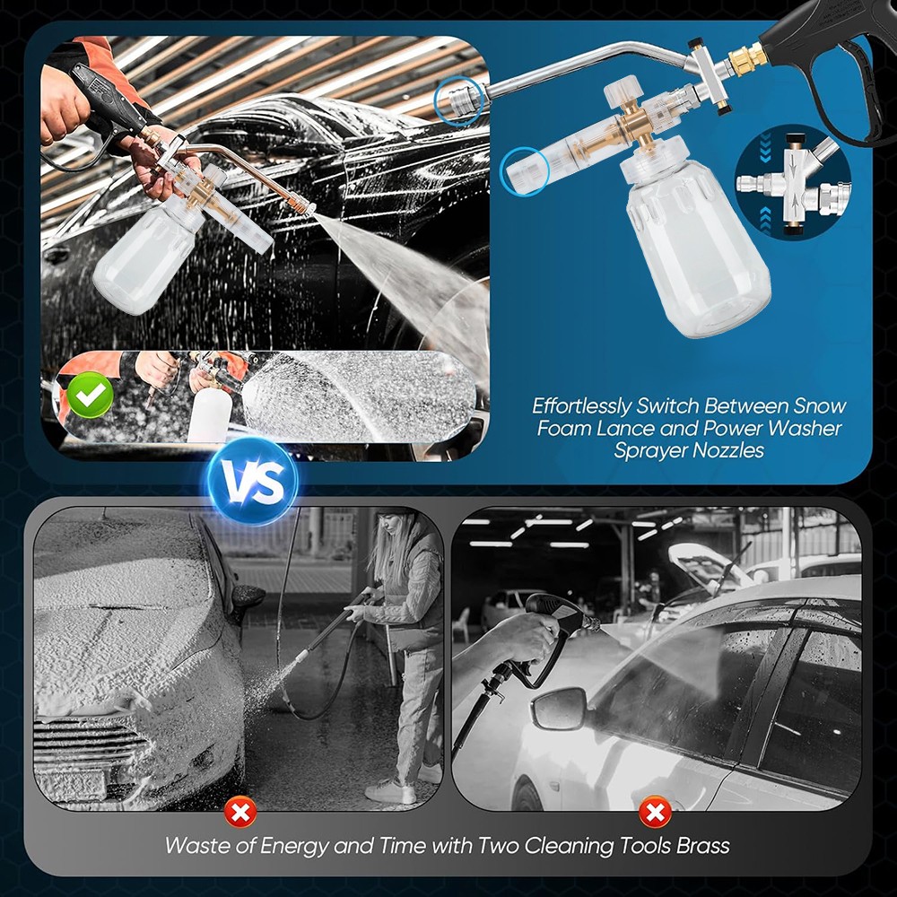High-pressure Cleaning Foam Suit Snow Gun Wash Soap Lance Sprayer Washer Bottle