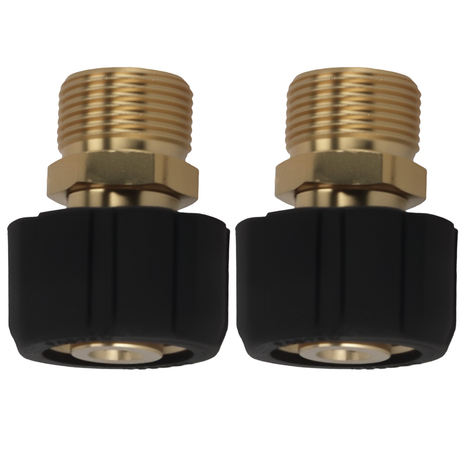 2 PCS Pressure Washer Coupler M22 15mm Female to M22 14mm Male Brass 5000PSI Max
