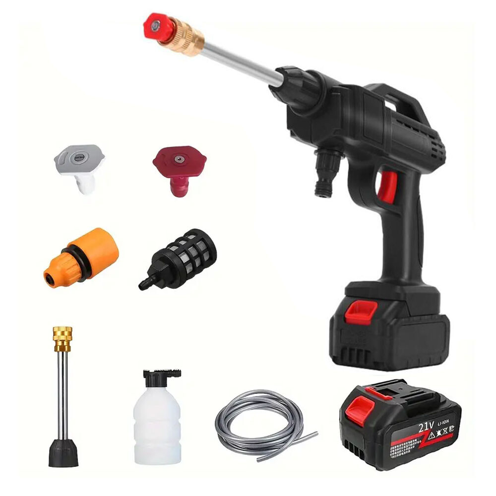 2-Nozzle Electric Cordless High Pressure Washer Portable Power Cleaner Kit With