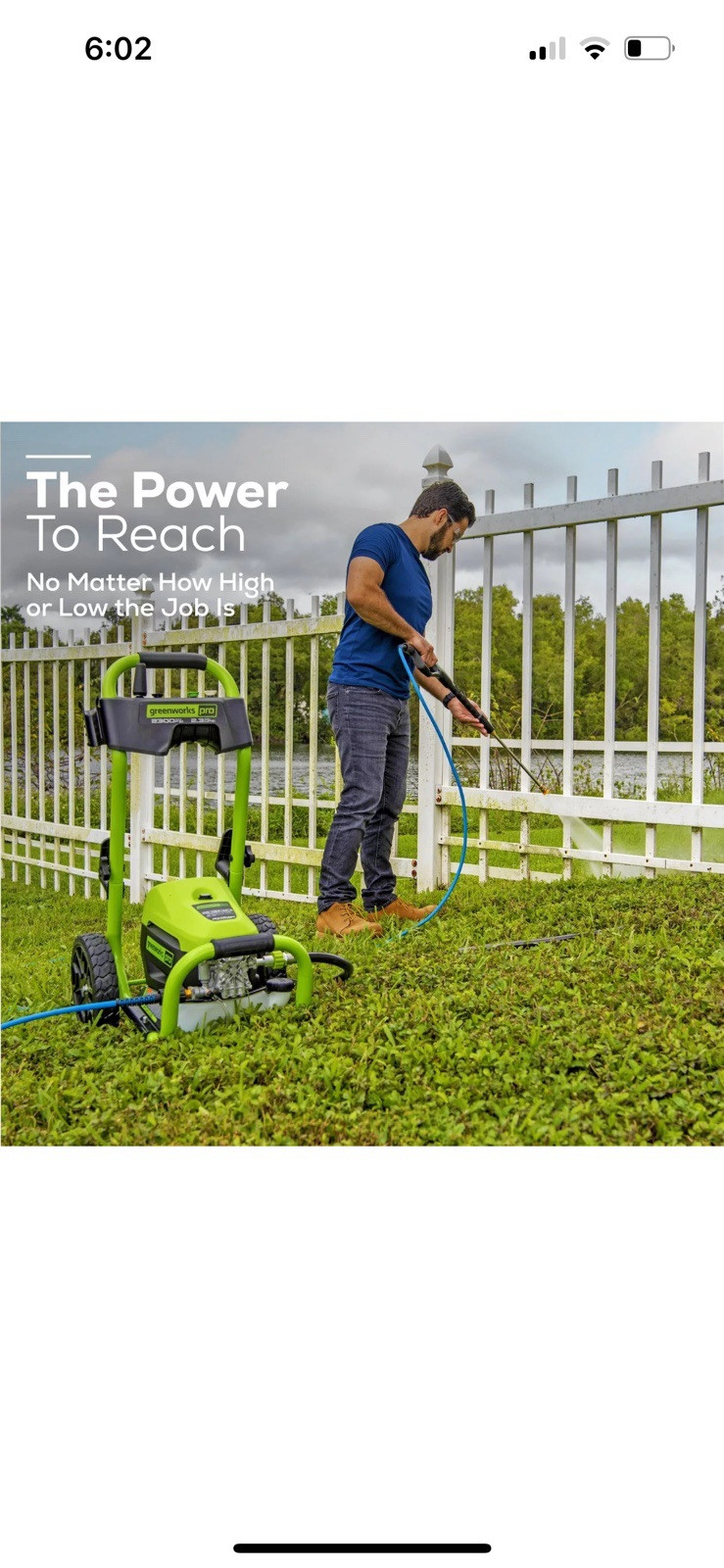 Greenworks Pro 2300 PSI Electric Pressure Washer 25Ft Hose 35Ft Cord 5 Nozzles