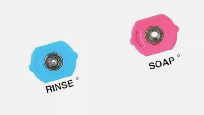 SECOND STORY PRESSURE WASHER NOZZLE SPRAY TIPS – BLUE (RINSE) & PINK (SOAP)