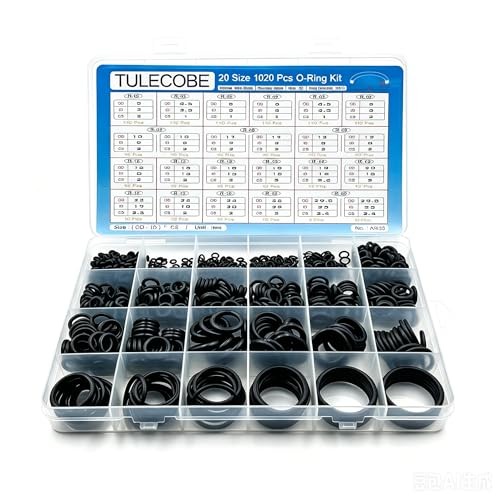 20 Size 1020 Pcs Universal Metric Nitrile Rubber(NBR) O Ring Assortment AR35