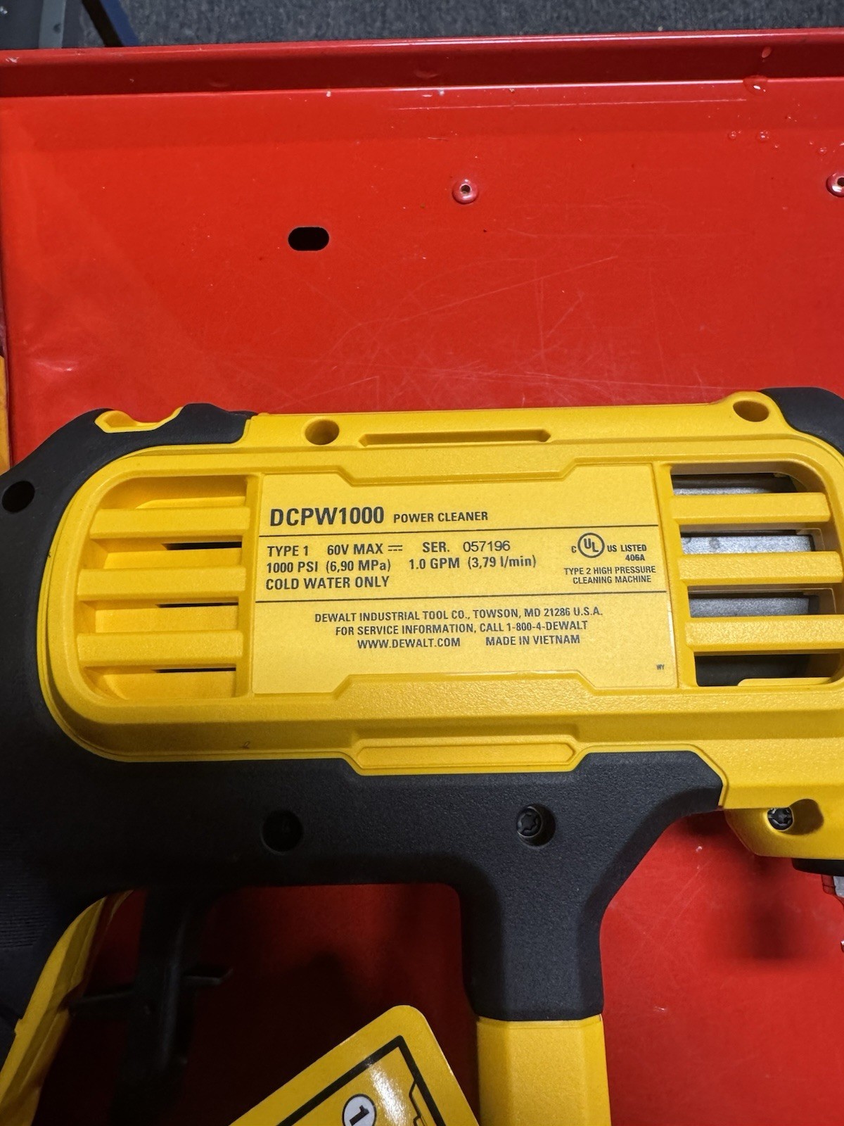 Dewalt FLEXVOLT 60V 1000 PSI 1.0 GPM Power Cleaner DCPW1000B Open Box