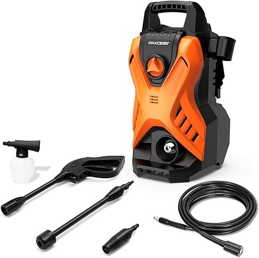 Paxcess Portable Lightweight Electric Power Washer Machine – BLACK/ORANGE