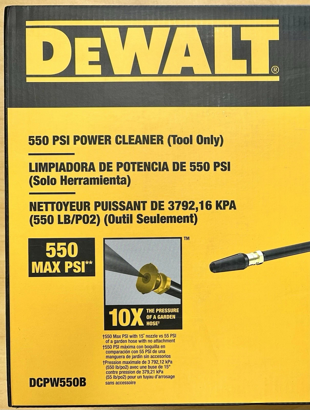 DEWALT DCPW550B 20V 550 PSI Power Cleaner Pressure Washer