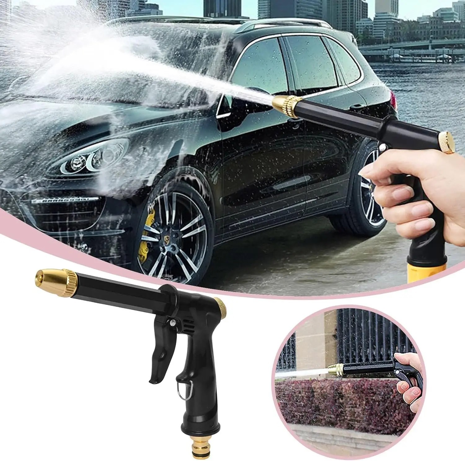 High Pressure Power Washer Spray Gun Nozzle Garden Water Hose Wand Attachment