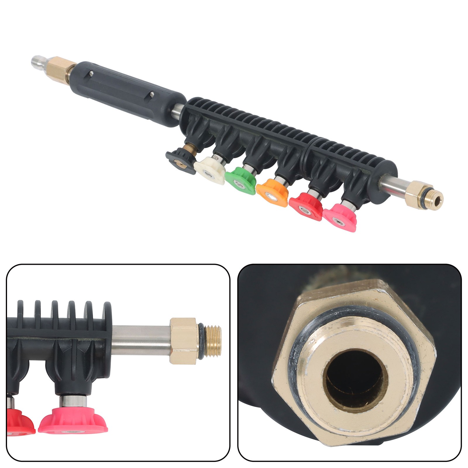 9-Piece Set Of High Pressure Water Gun 1/4’’Quick Connect 4000 PSI Extension Rod