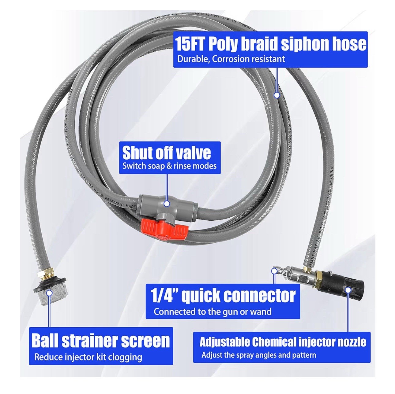 5-6.5 GPM, Downstream Injection Spray Nozzle Kit, High Power Washing External