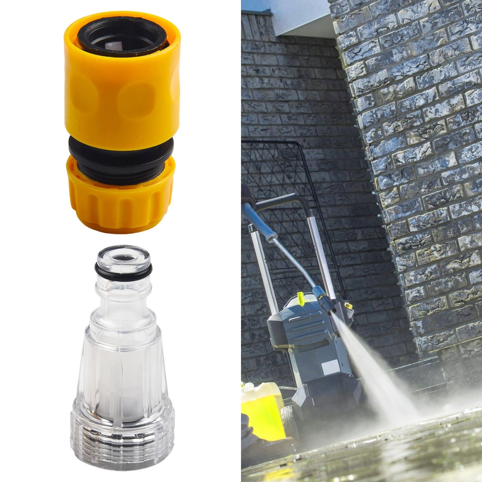 Pressure Washer Lance Adapter Connector Filter Set Hose Pipe Car Clean Garden