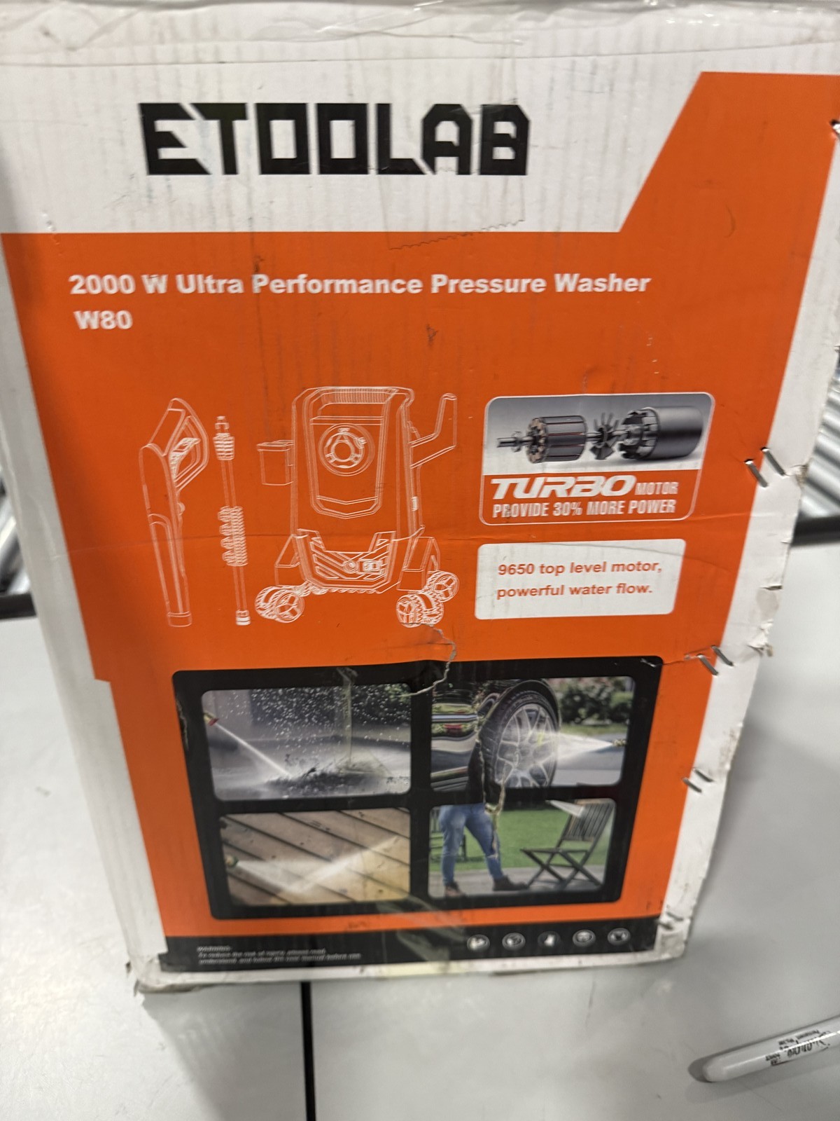 ETOOLAB PRESSURE WASHER POWER CANNON 4 QUICK CONNECT NOZZLES 23FT – ORANGE/GRAY