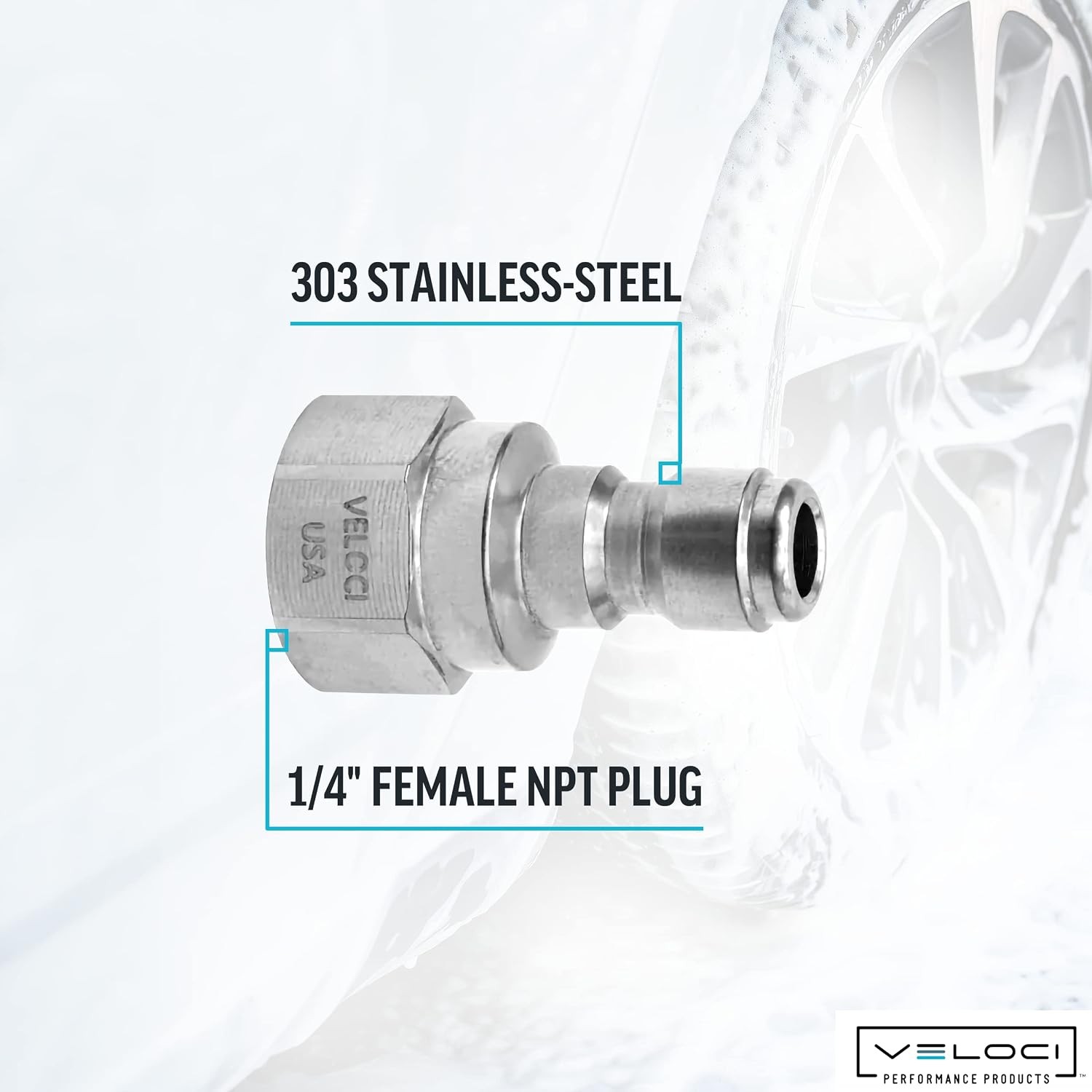 Veloci Prima 1/4″ Stainless Steel Female NPT Quick Coupler Plug