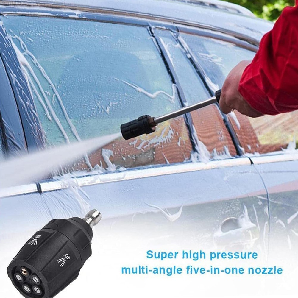Nozzle Pressure Washer 0/15/25/40/65 Degrees 1/4in Quick Connector 5 In 1