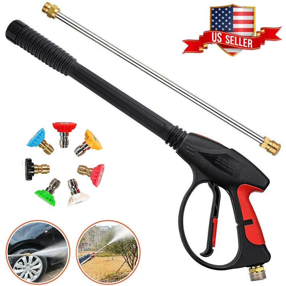 High Pressure 4000PSI Pressure Power Washer Gun Spray Wand Lance w/ Nozzles Kit