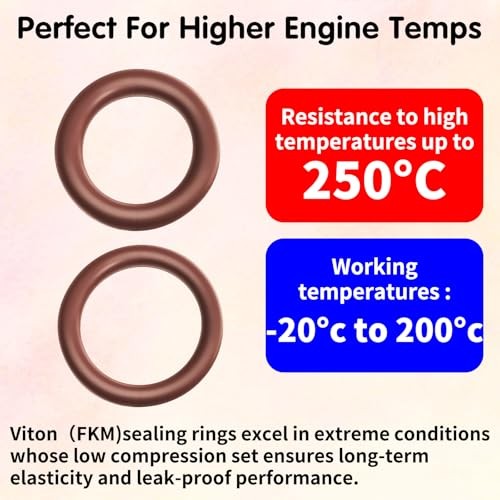 20PCS 3/8″(ID) Viton O Rings, ID 9.2×2.4mm and ID 10x2mm Viton O-Rings, High