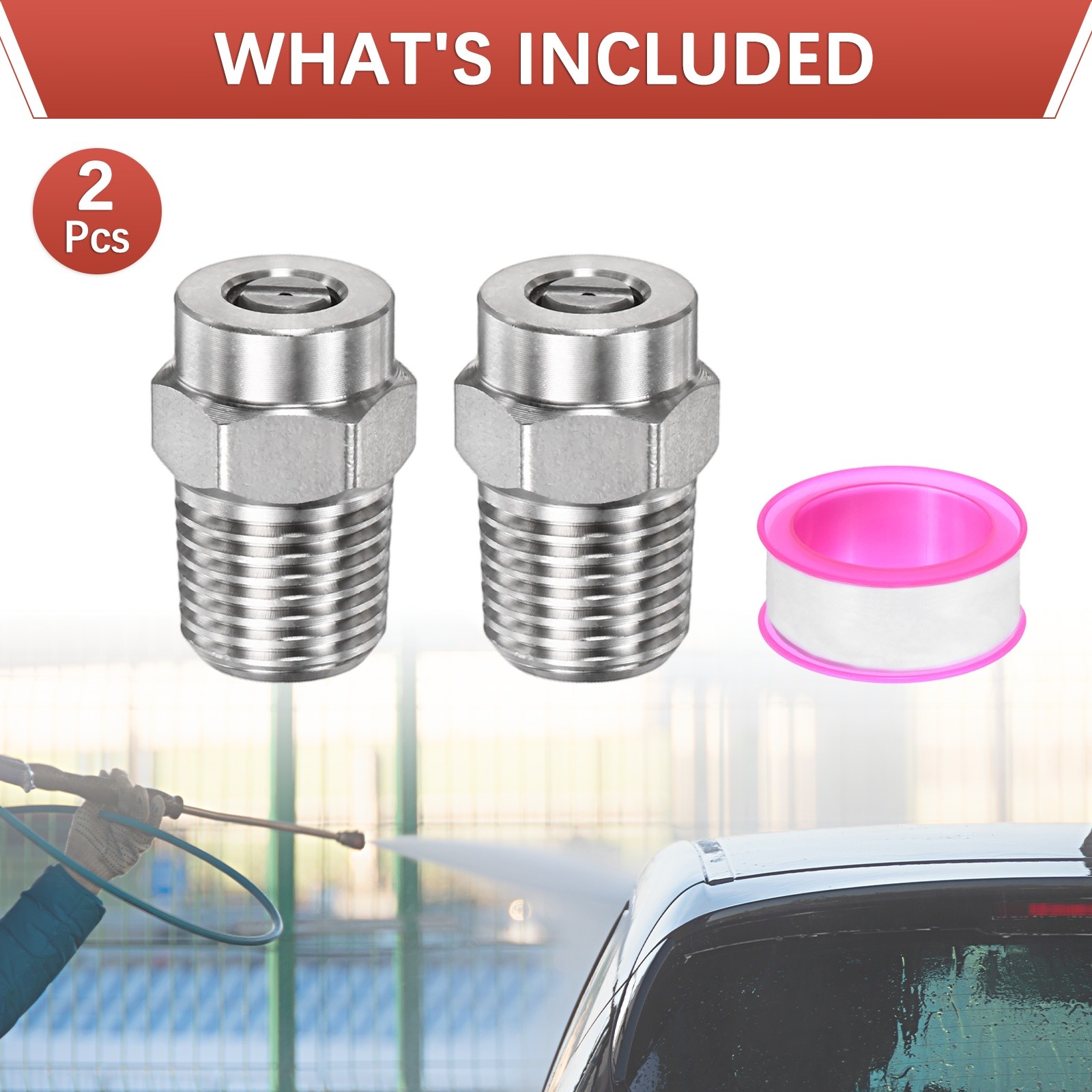 1/4″ NPT 15° Surface Cleaner Tip [2PCS] – Pressure Washer Nozzle [1.156MM Pore]