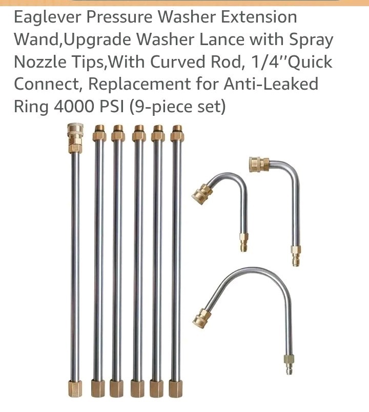 Eaglever Pressure Washer ExtensionWand, Upgrade Washer Lance with Spray Nozzle