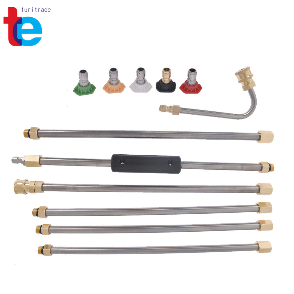 High Pressure Washer Extension Wanded Set 5 Cleaner Nozzle And Hose 4000PSI Kit
