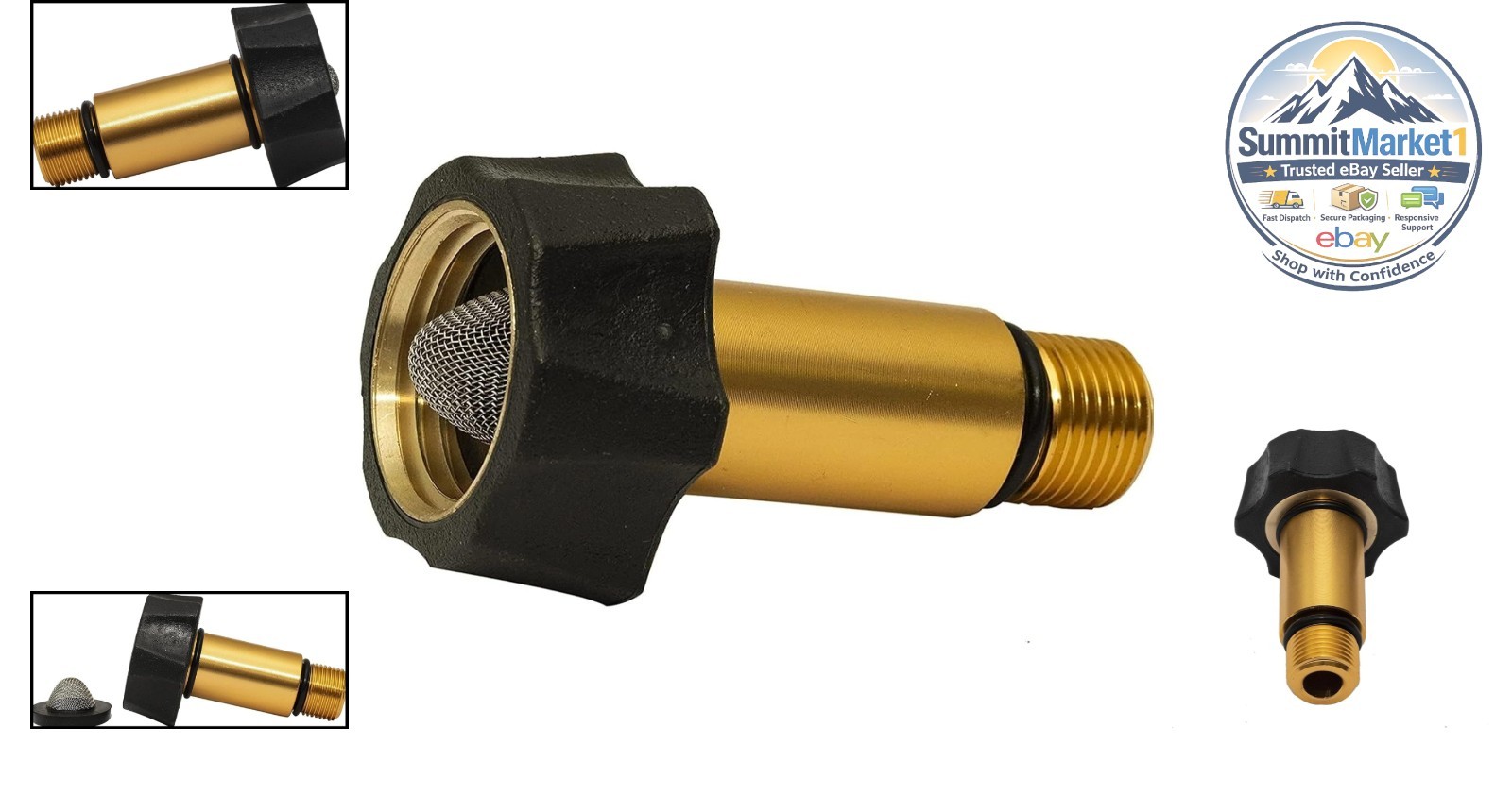 Pressure Washer Pump Parts Water Inlet Fitting 3/4″ Female 3/8″ Male