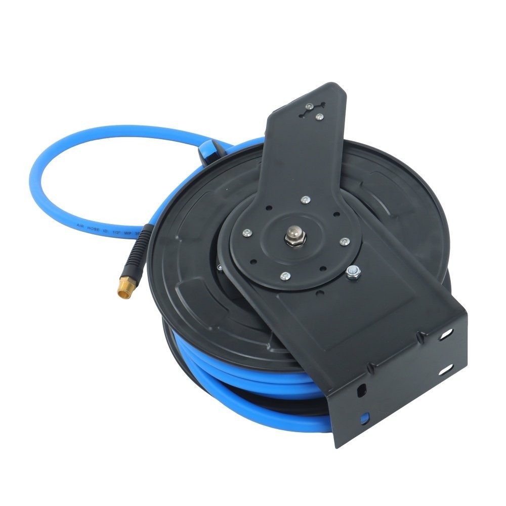1/2″ x 50′ Wall Mount Auto Rewind Hose-Reel Industrial Grade Rubber Hose 300 PSI