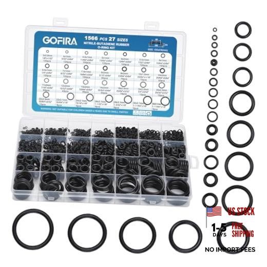 O-Ring O Rings Assortment Kit 1566Pcs 27 Sizes Nitrile Rubber 27 Size/1566 Pcs