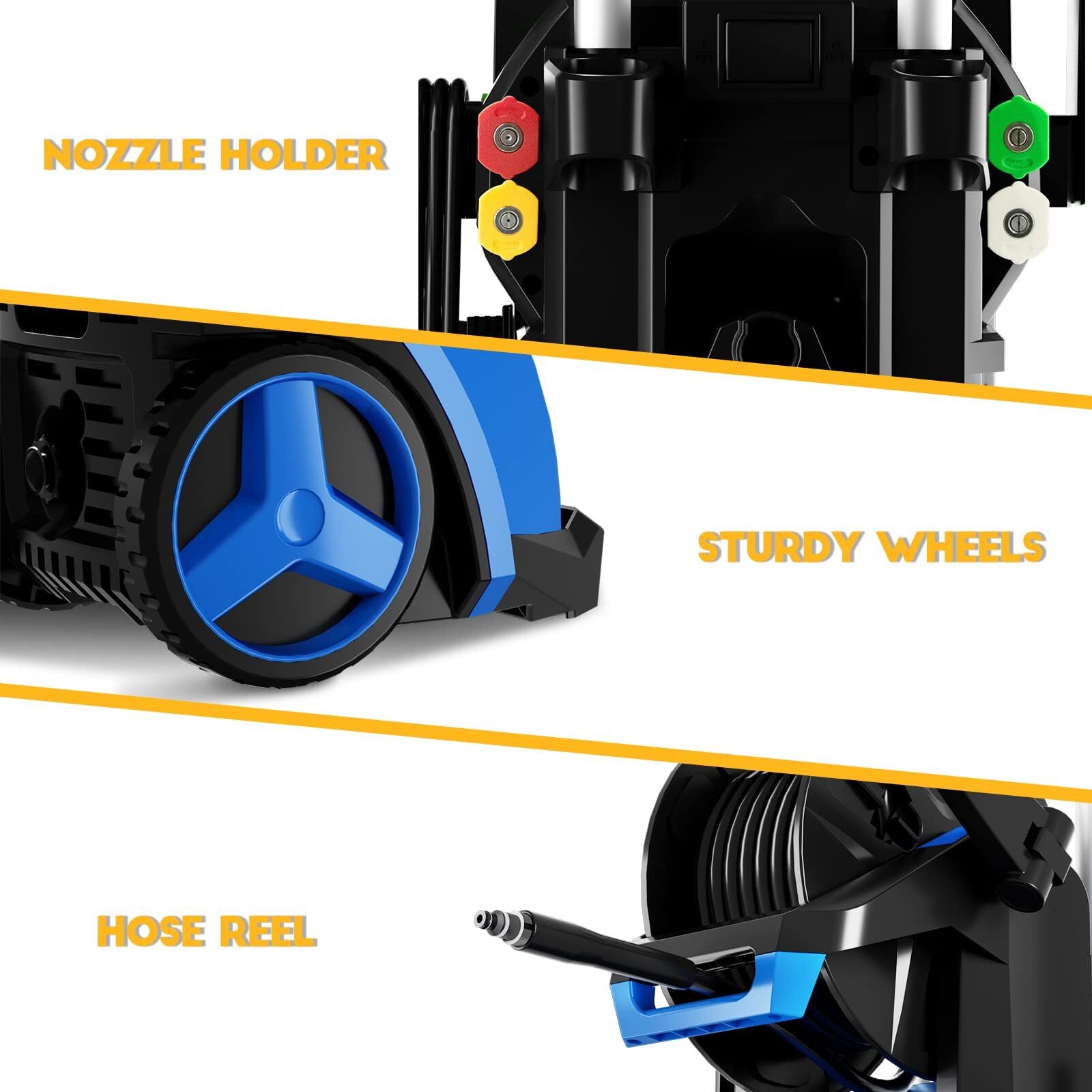 Electric Pressure Washer 5000 PSI 3.2 GPM Power Washer with 4 Interchangeable No