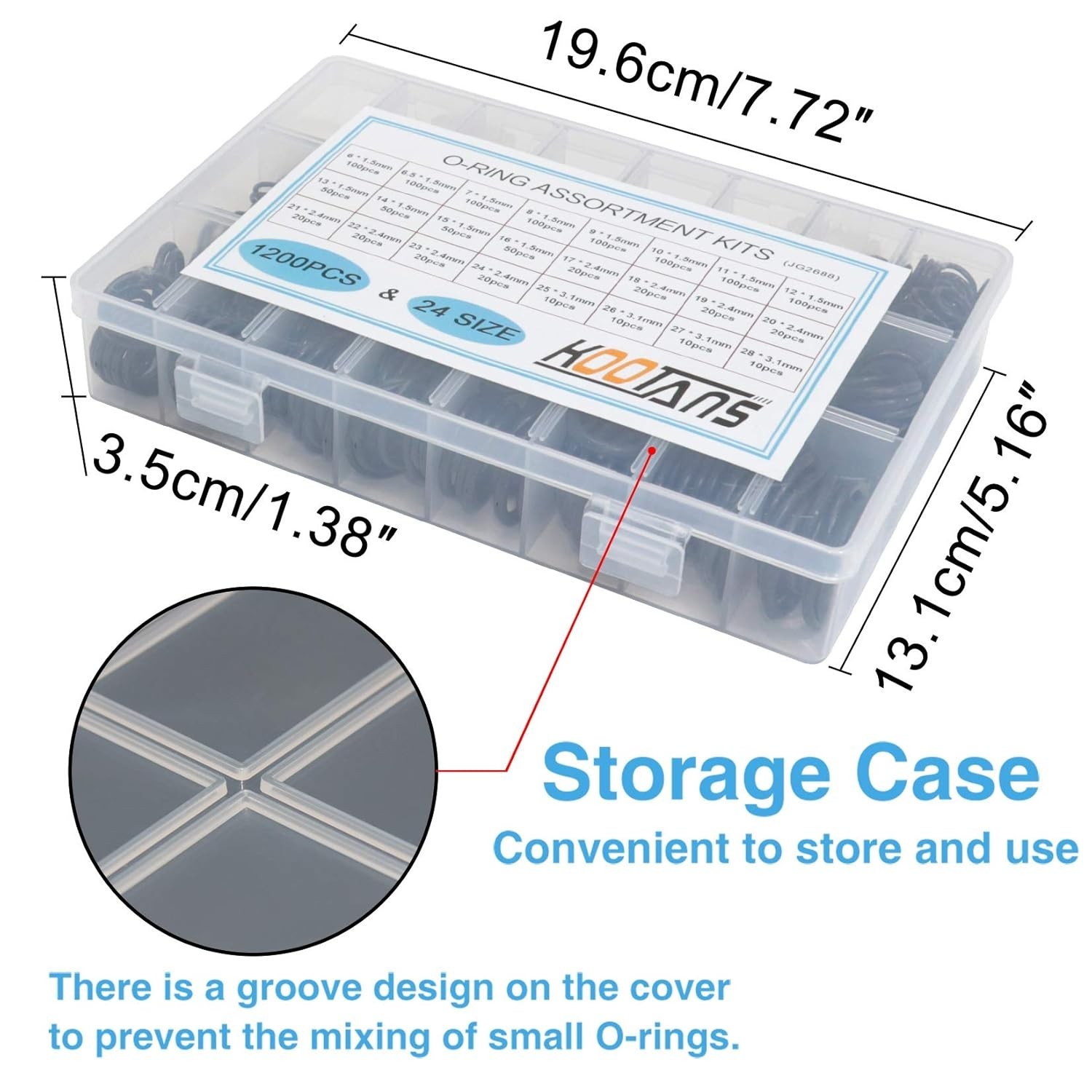 Nitrile Rubber O Ring Kit – 1200 Pcs in 24 Sizes for Plumbing, Automotive & More