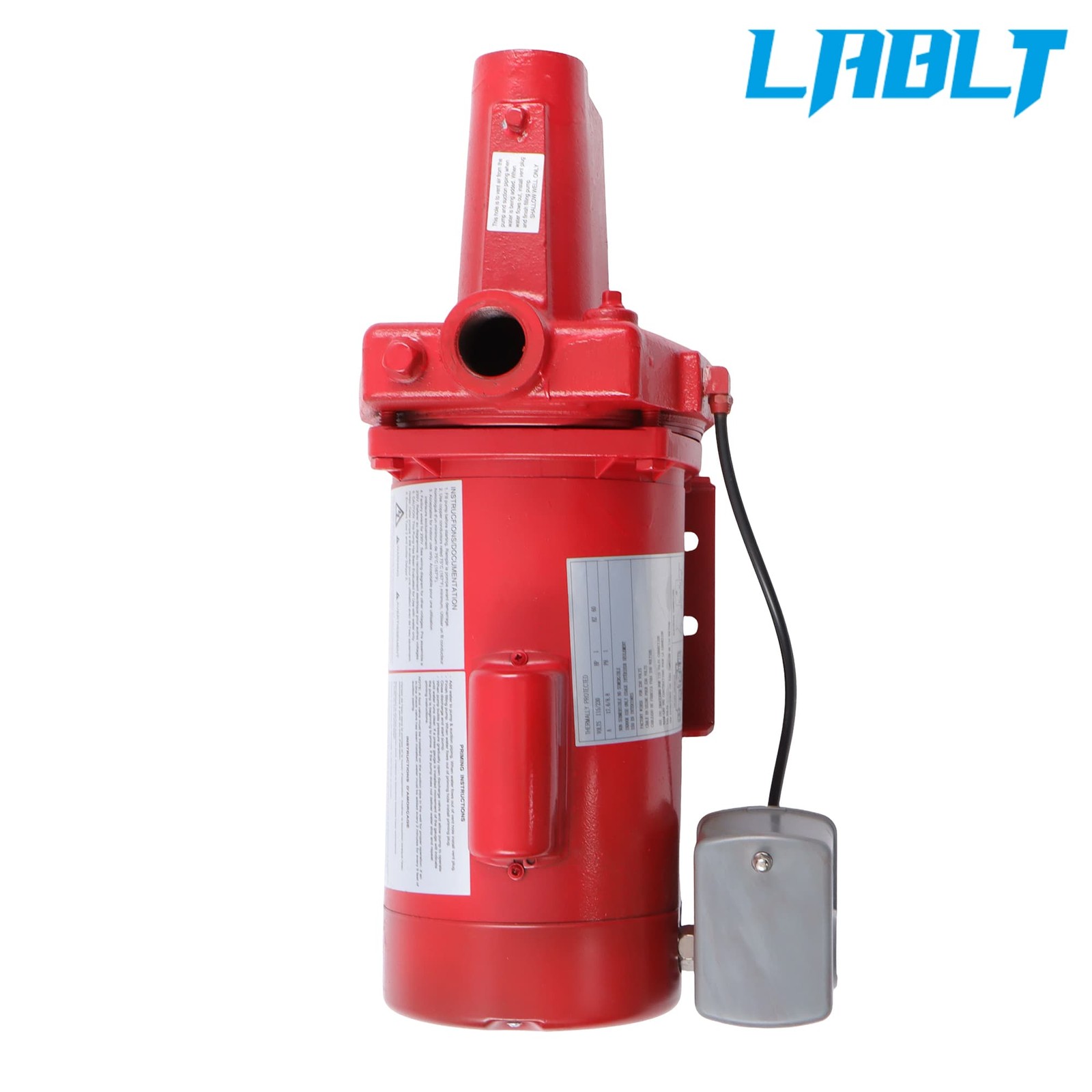 LABLT 1HP 23GPM Dual Voltage 115/230 Volt Cast Iron Shallow Jet Pump Red 602208