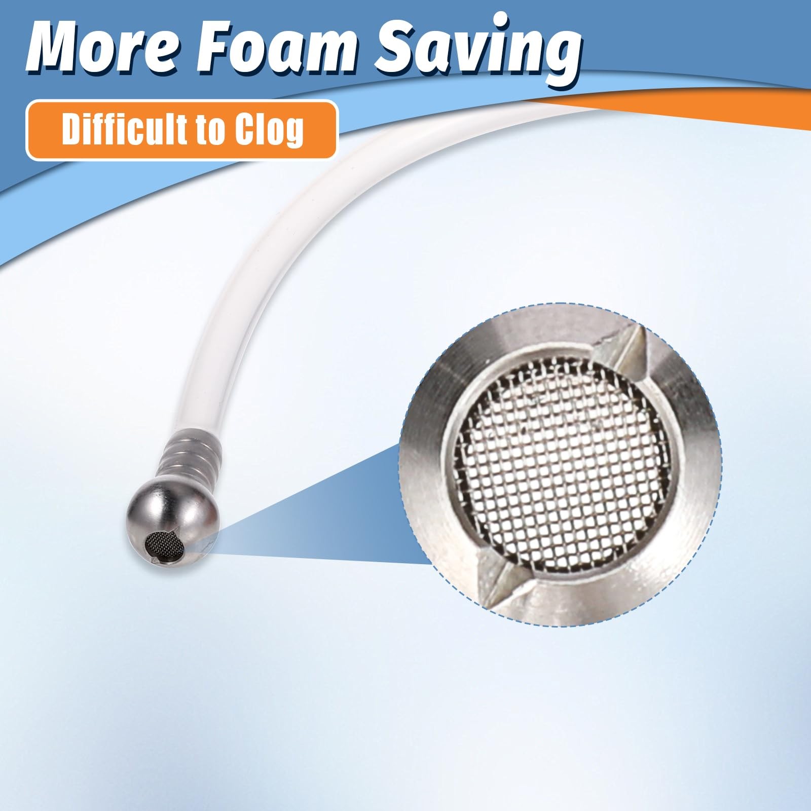6 PCS Foam Straws Tube Stainless Steel Filter Balls 10.2 Inch Car Wash Lance