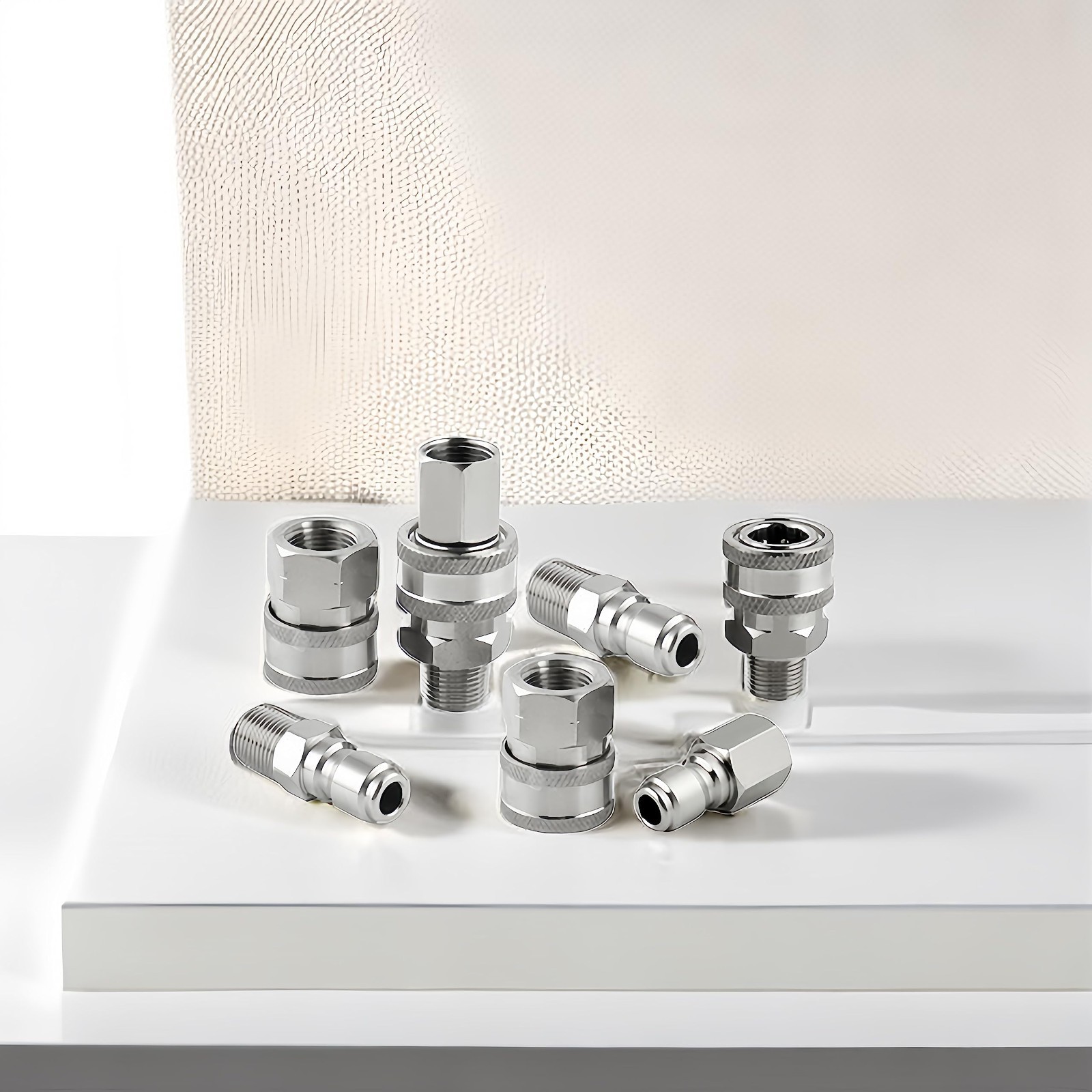 Pressure Washer Quick Connect Fittings Set, 3/8″ Stainless Steel Adapters, 8 Pie