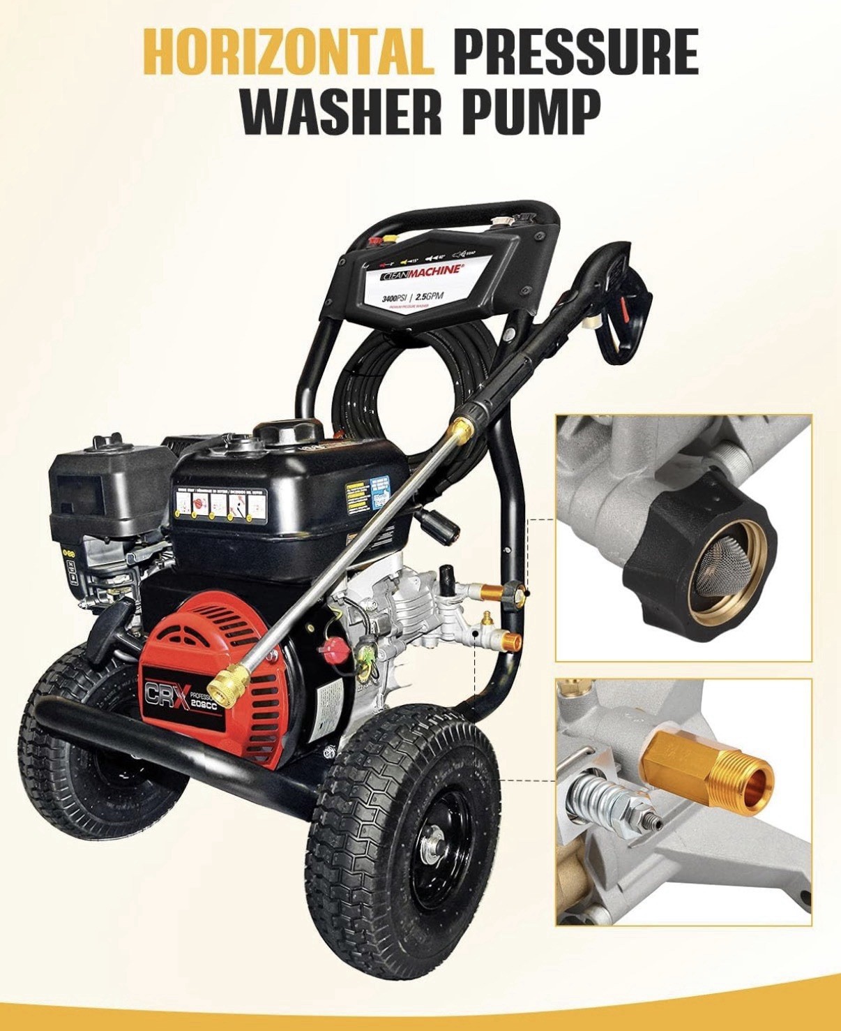 7/8″ Shaft Vertical Pressure Washer Pump 3200 PSI 2.5 GPM For Power Washers