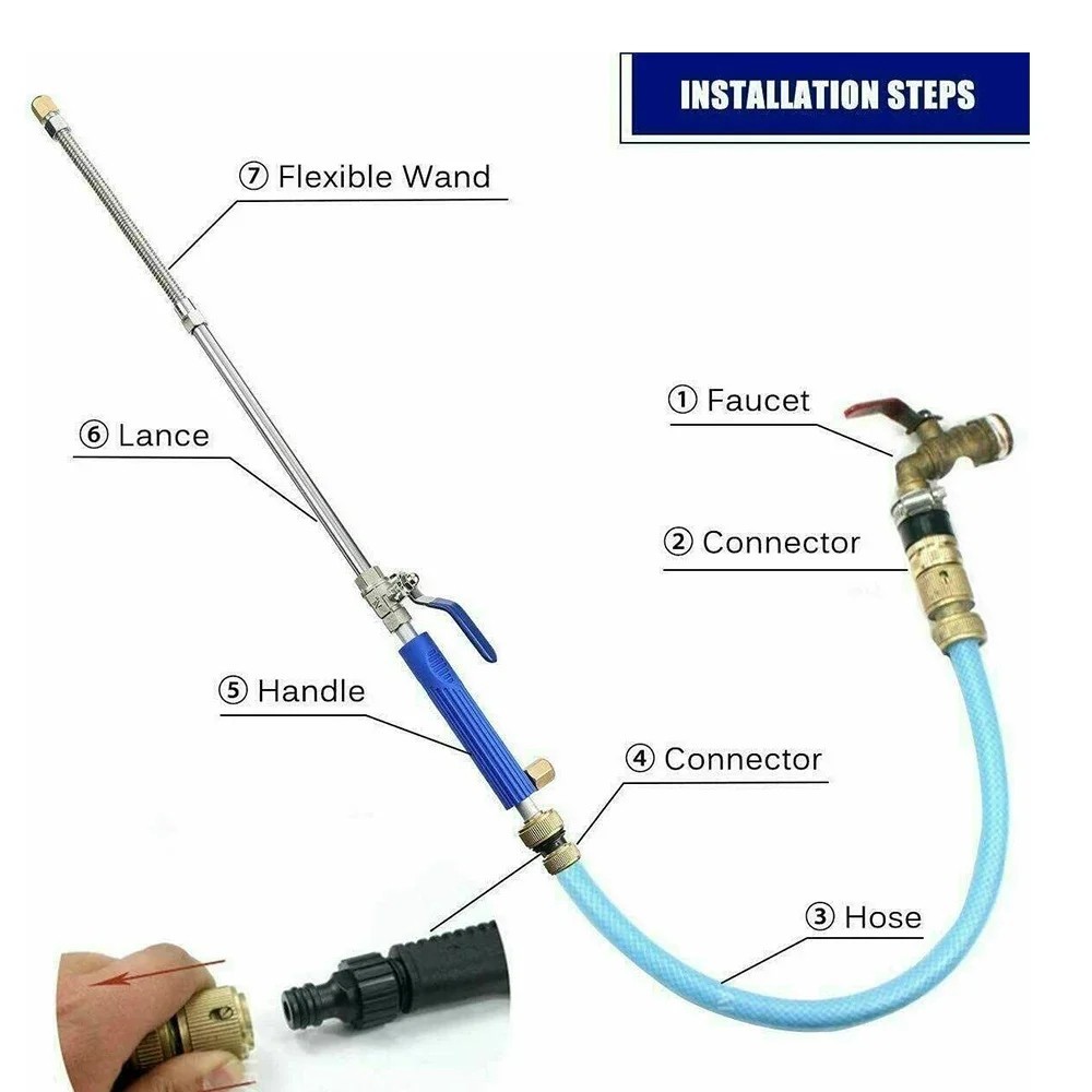 High Pressure Power Washer Water Spray Gun Nozzle Wand Attachment Garden Hose