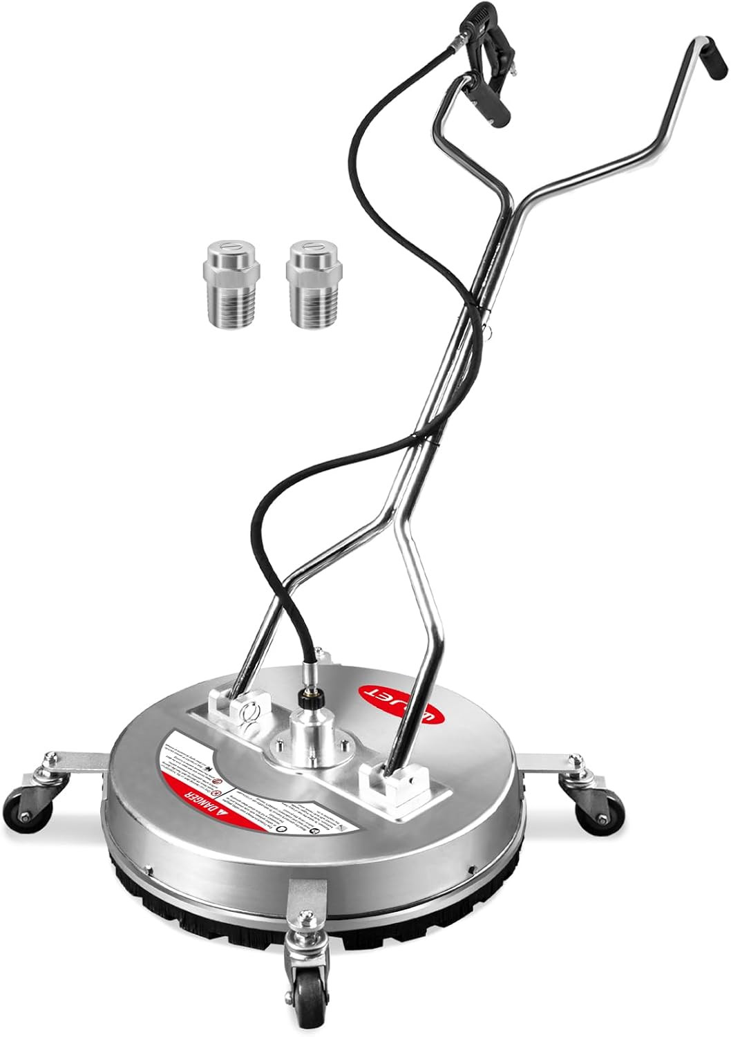 20″ Pressure Washer Surface Cleaner with 4 Wheels&Dual Handles, 4500PSI Stainles