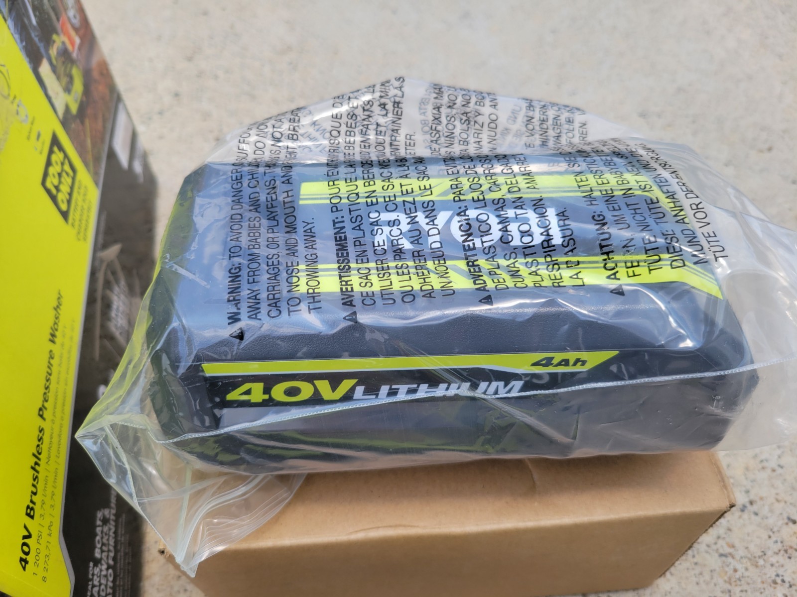 RYOBI 40V 1200 PSI 1.0 GPM Cordless Electric Water Pressure Washer 4ah B & F Ch