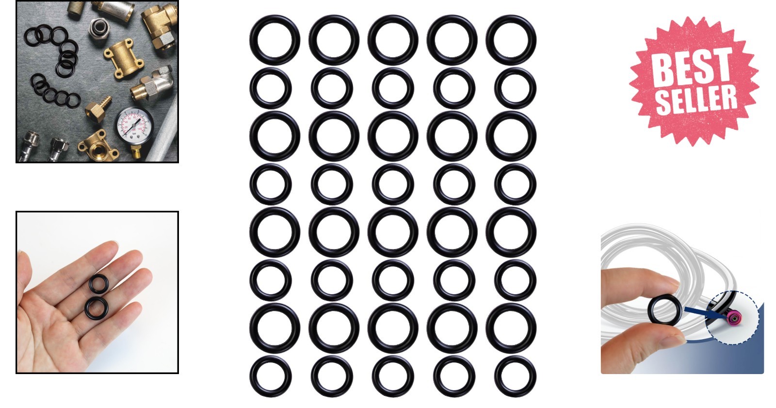High-Quality Rubber O-Rings for Pressure Washers – 40 Pack, Leak-Proof Design