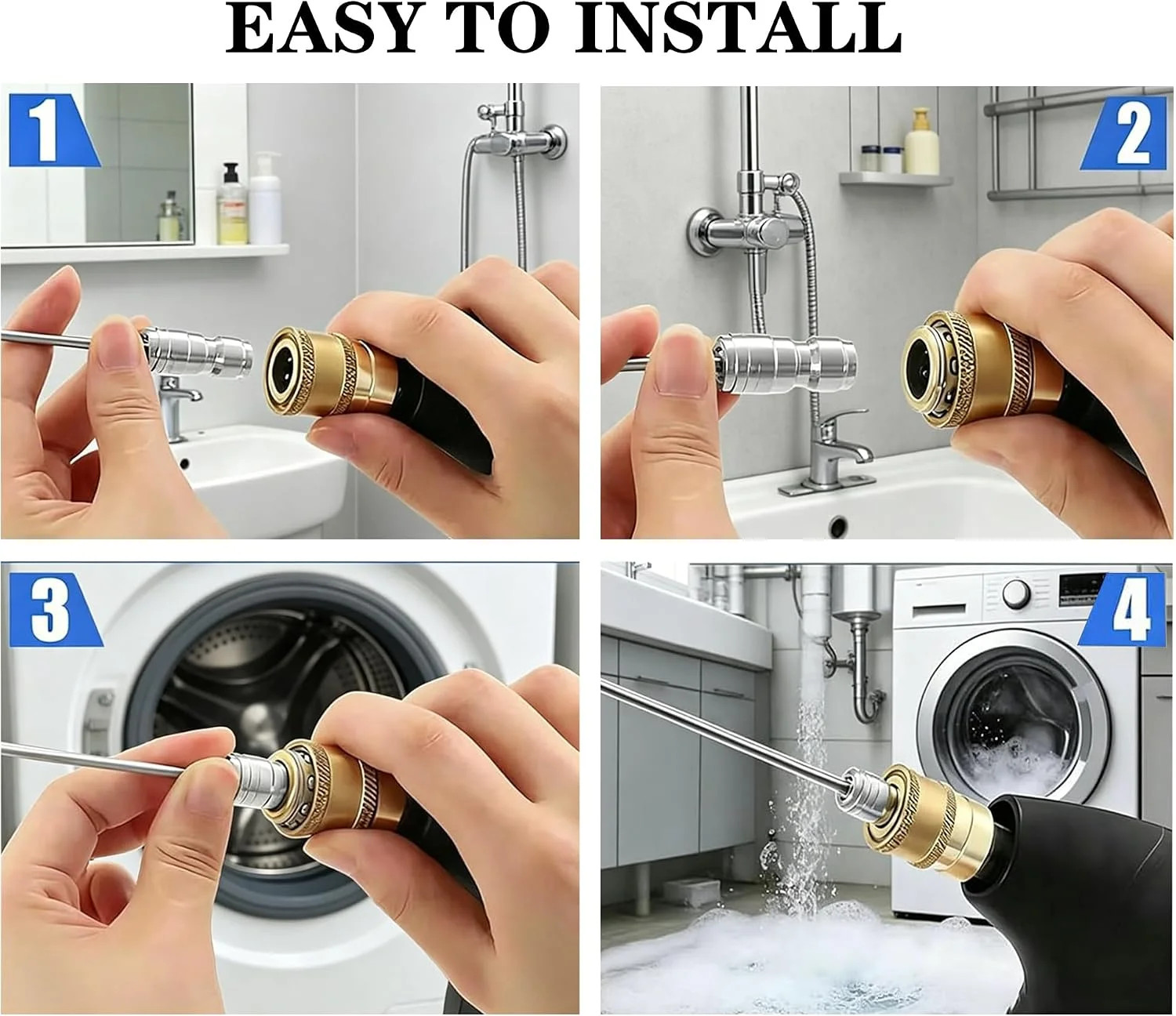 Pressure Washer Needle Nozzle Kit 4 Pack – AC Coil & Washing Machine Cleaning To