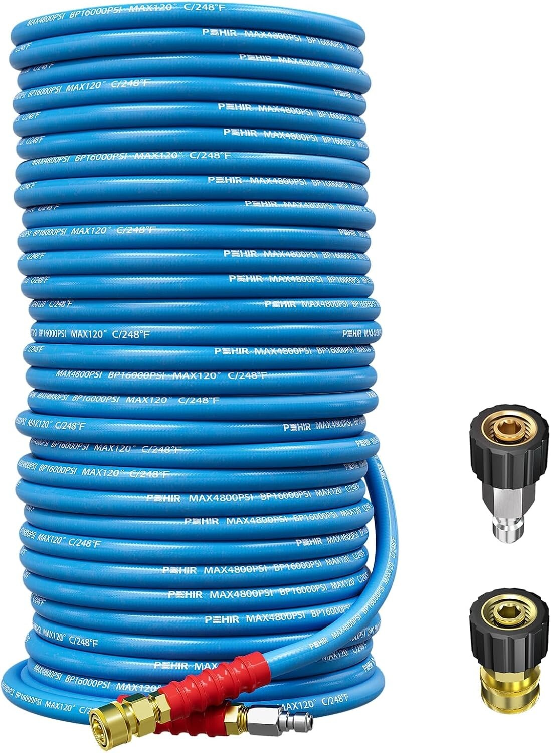 POHIR 4800PSI 150FT Pressure Washer Hose 3/8″ Flexible Power Wire Extension Hose