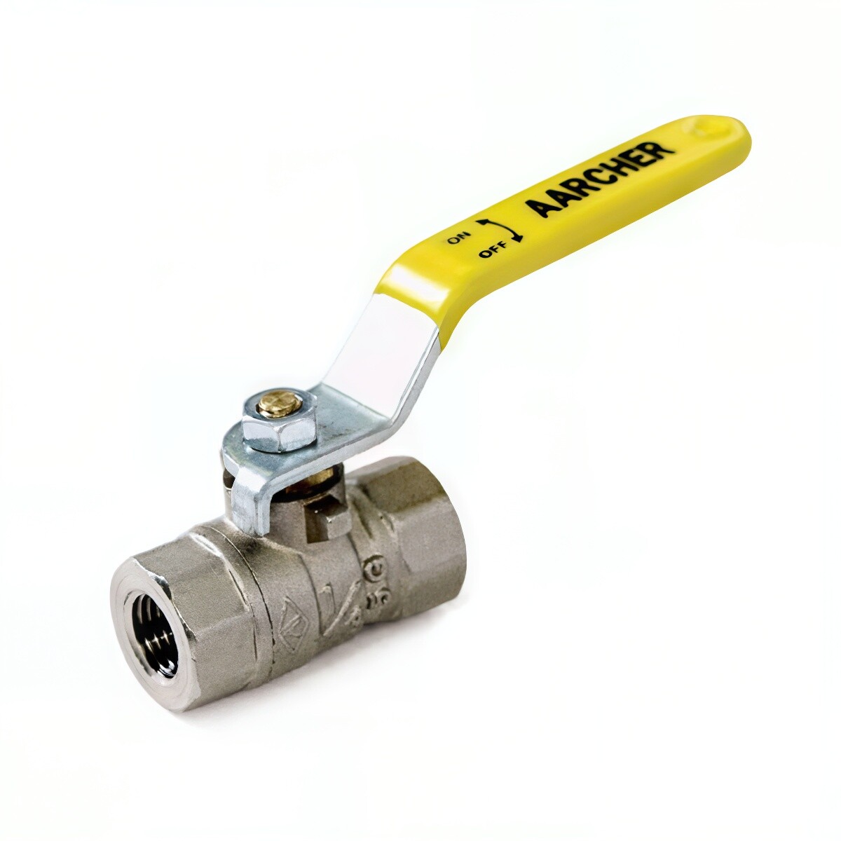Ball Valve, 1 1/2″ F x F 430 PSI, Nickel-Plated Brass