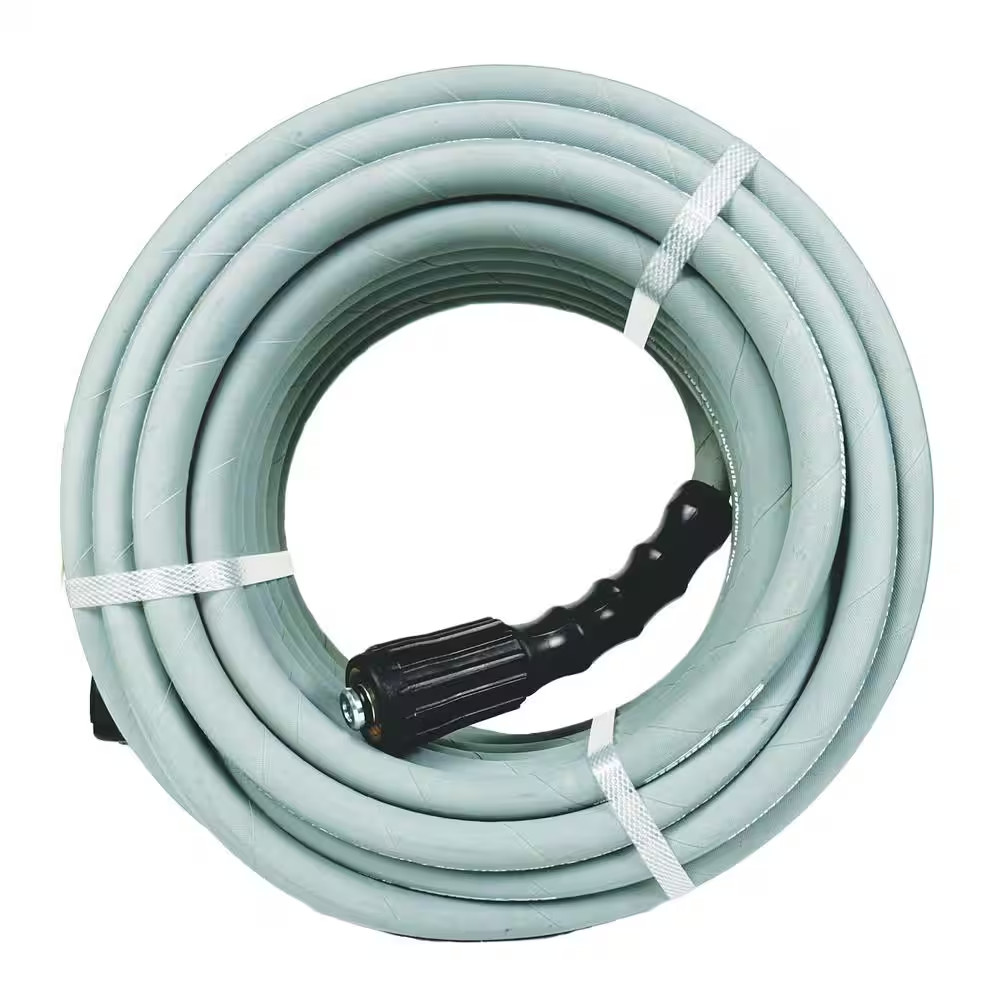 1/4 In. X 50 Ft. 3000 PSI Rubber Pressure Washer Hose, Non-Marking with M22 Fitt