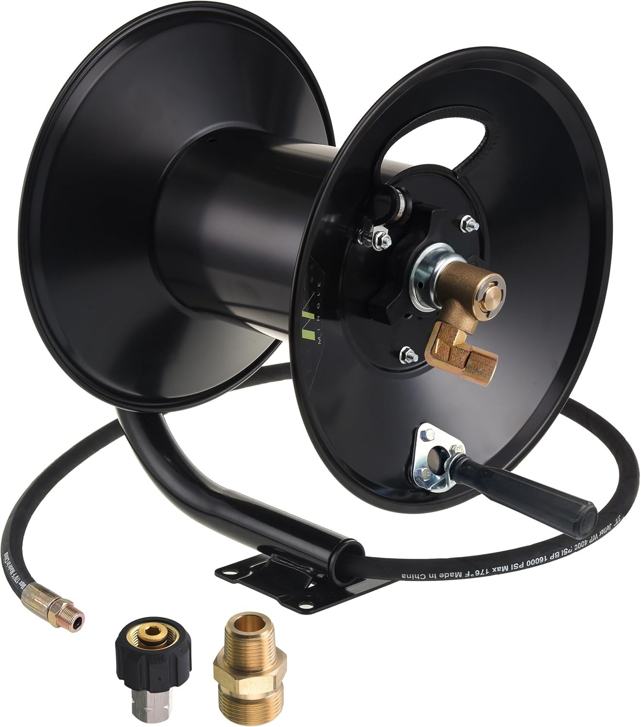 Manual Crank Pressure Washer Hose Reel 150ft – Durable and Rust-Resistant Design