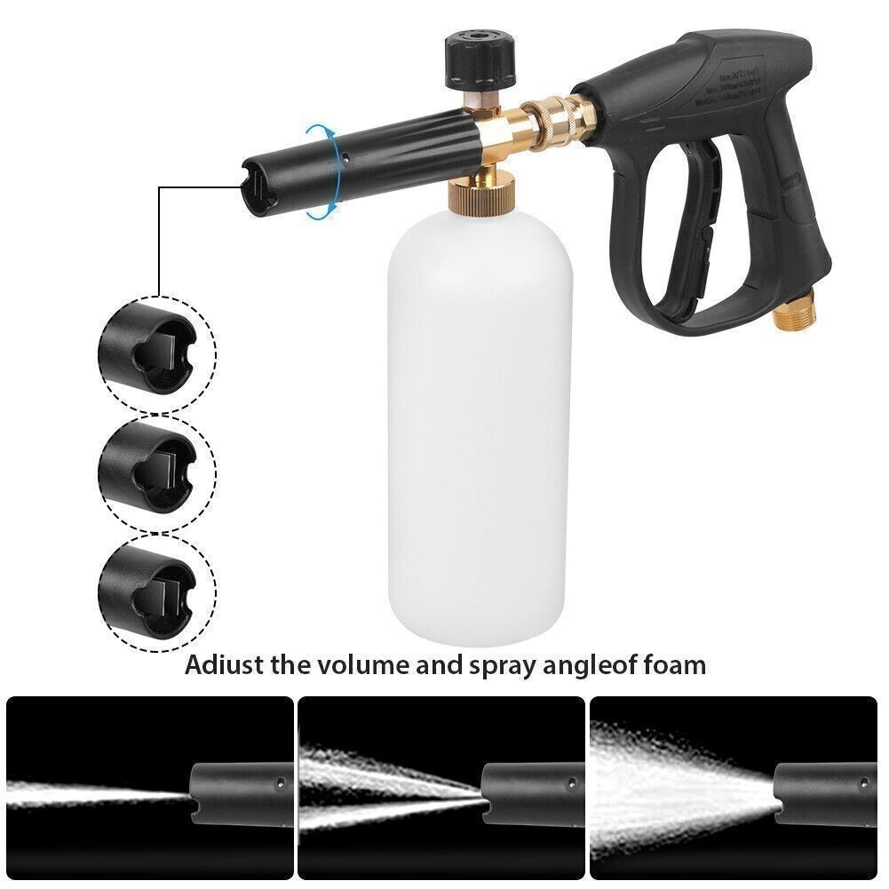 Pressure Washer Gun Car Wash Soap Lance Cannon Spray Jet Bottle Snow Foam Kit .