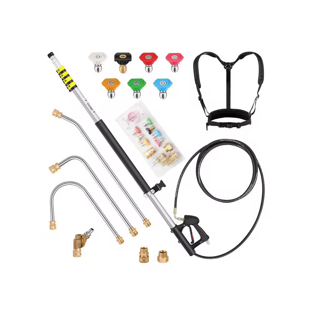 24 Ft. Telescoping Pressure Washer Sprayer Wand Aluminum Extension Pole with 7 N