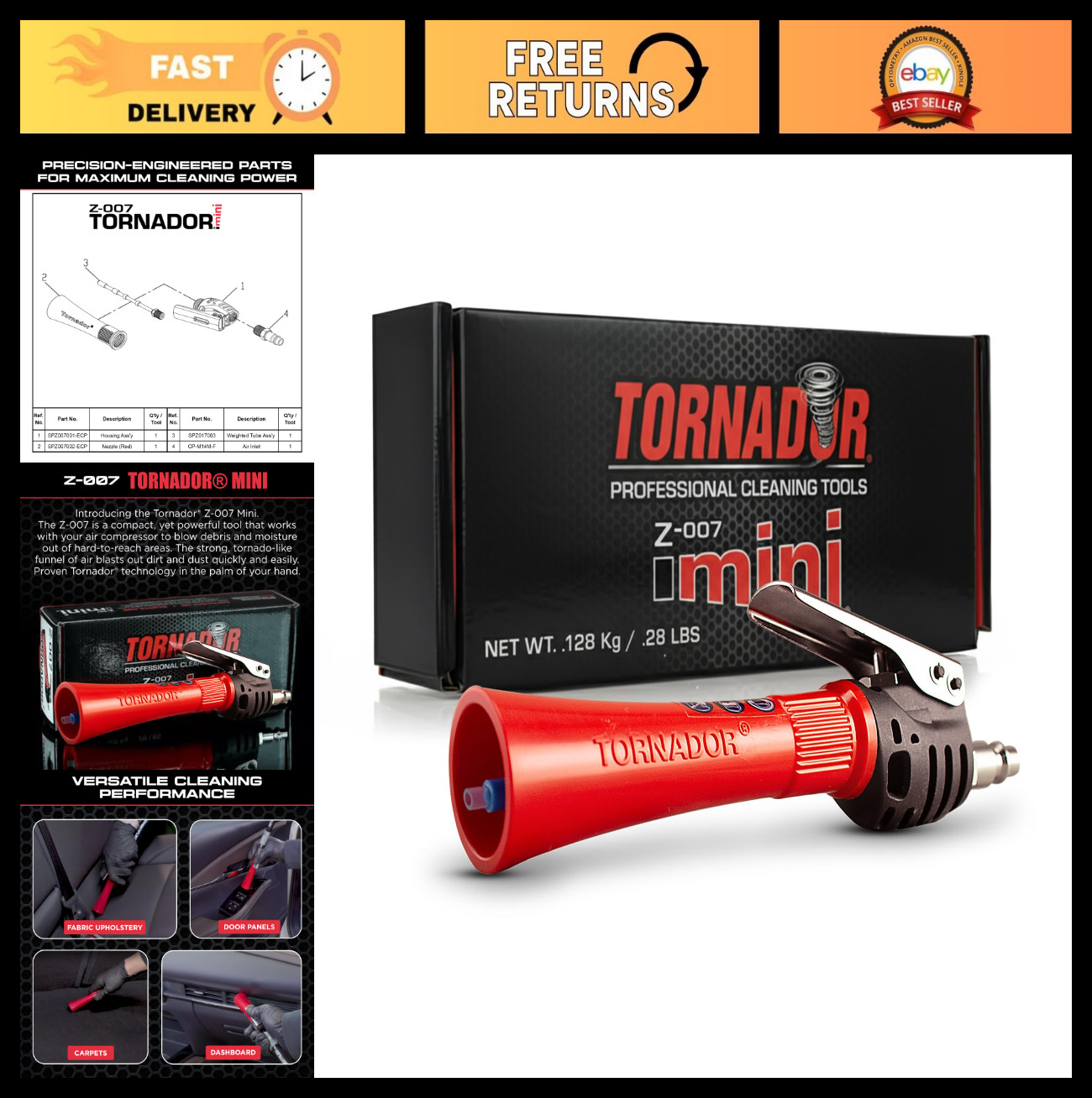 Compact High-Pressure Car Cleaning Tool | Ergonomic Mini Detailing Sprayer | Wor
