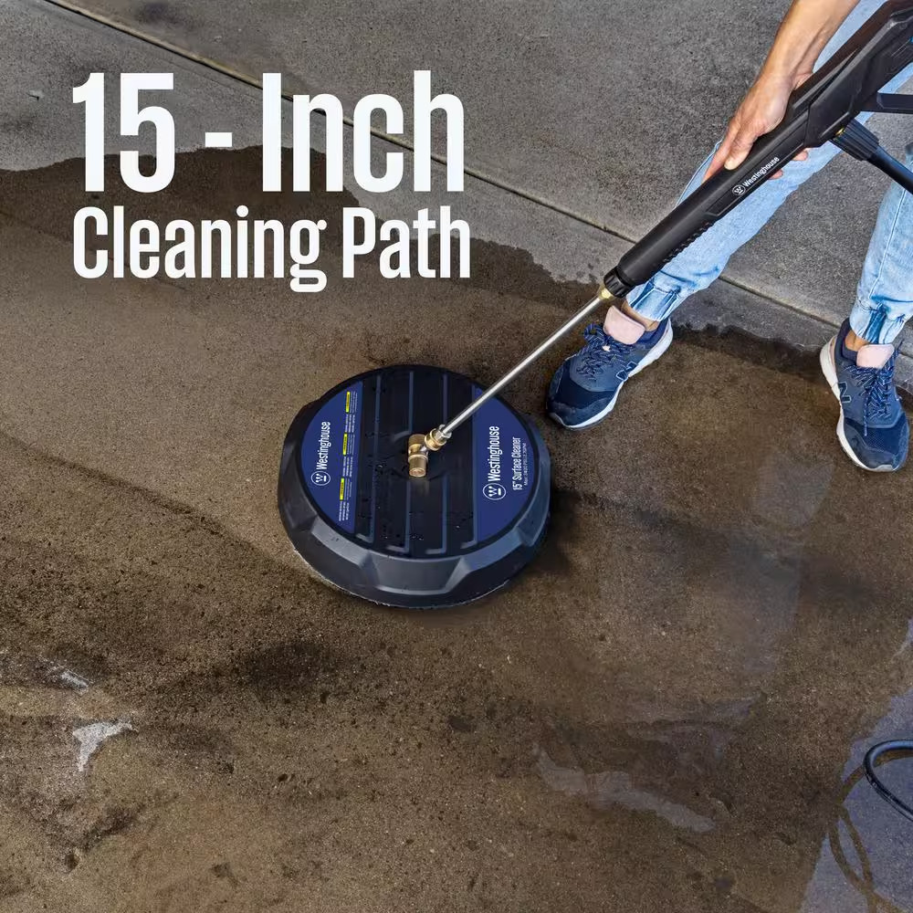 PWSC Universal 15 In. Pressure Washer Surface Cleaner Attachment – 3400 PSI, 1/4