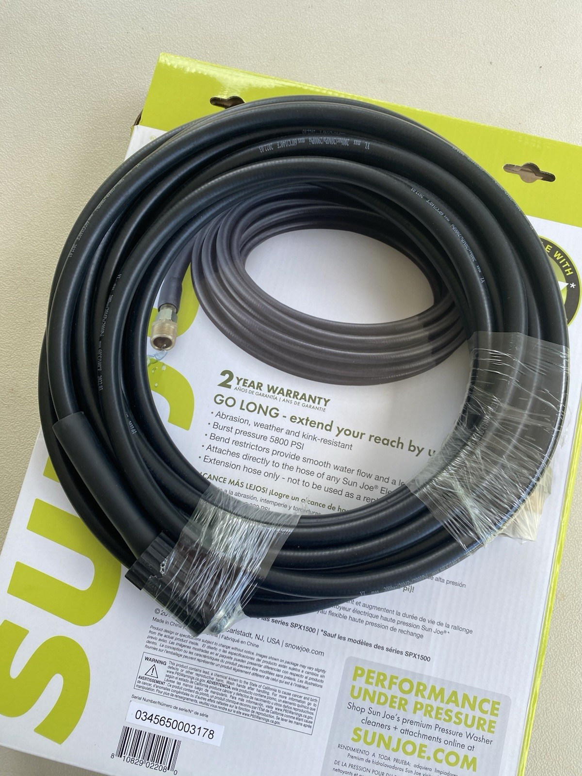 Sun Joe 25′ Pressure Washer Hose Extension 25 Ft Medium Duty SPX-25H OEM Genuine