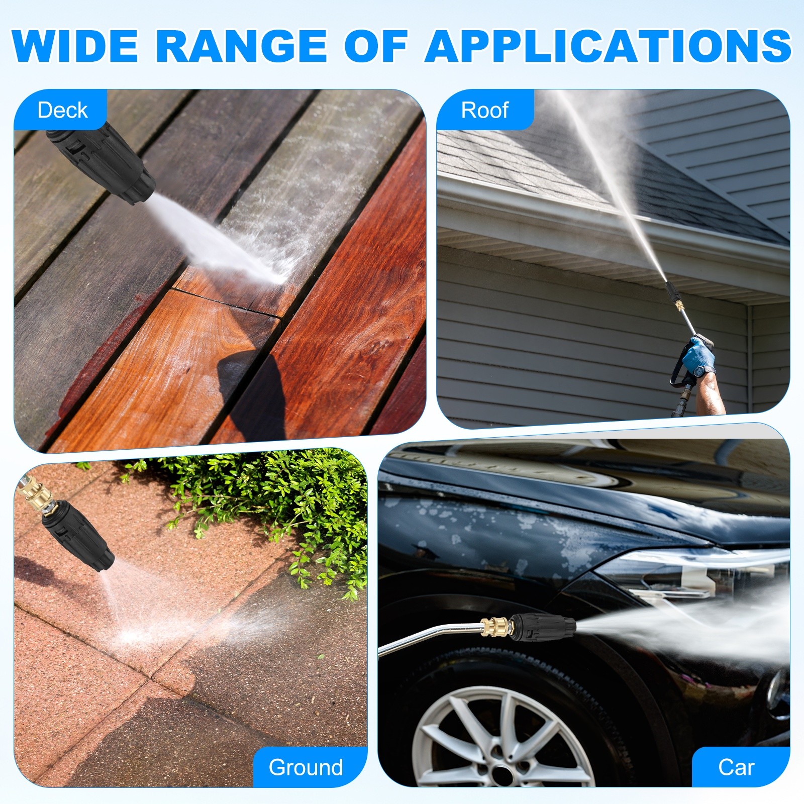 1-Pack Pressure Washer Tips, Adjustable Pressure Washer Nozzle, 3GPM [Black]