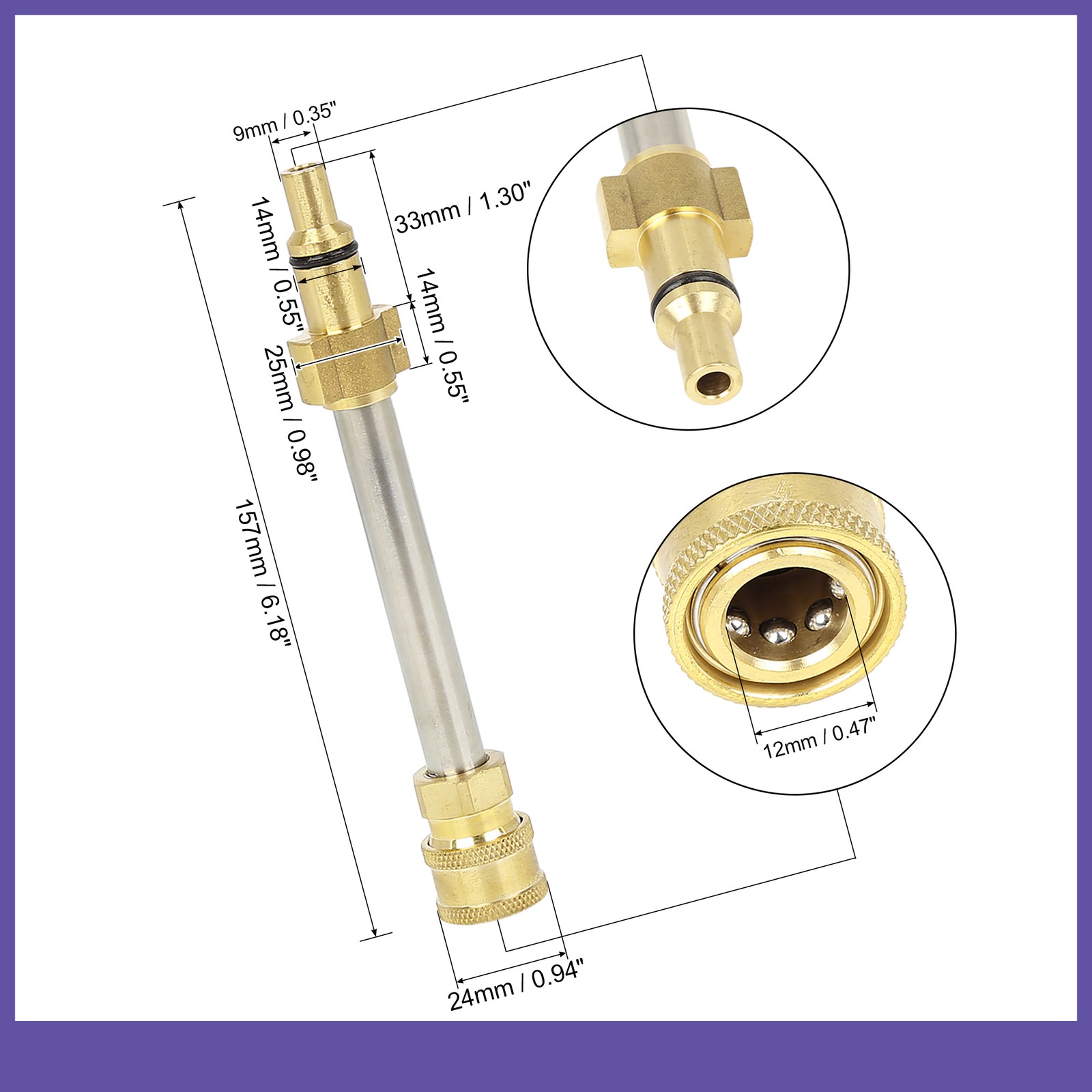6.18″ Car Pressure Washer Gun Adapter Single for Lavor